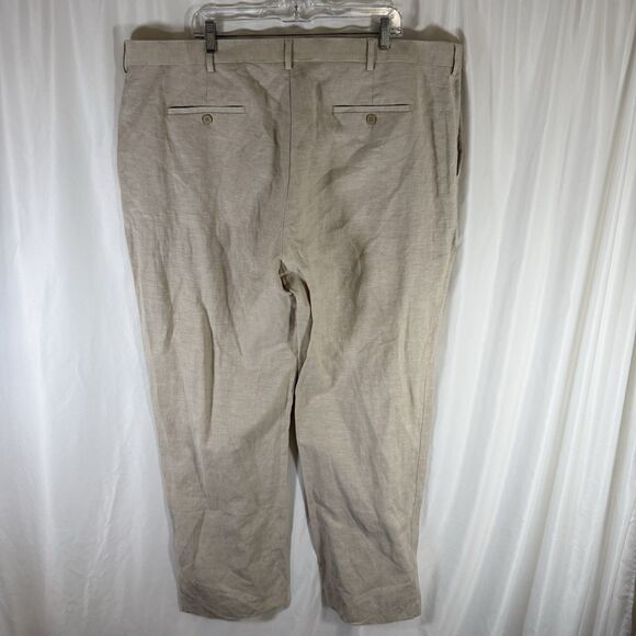 Cubavera Linen Blend Pants Men's 44x32 Beige Pockets Button Zip Lightweight - Picture 6 of 8